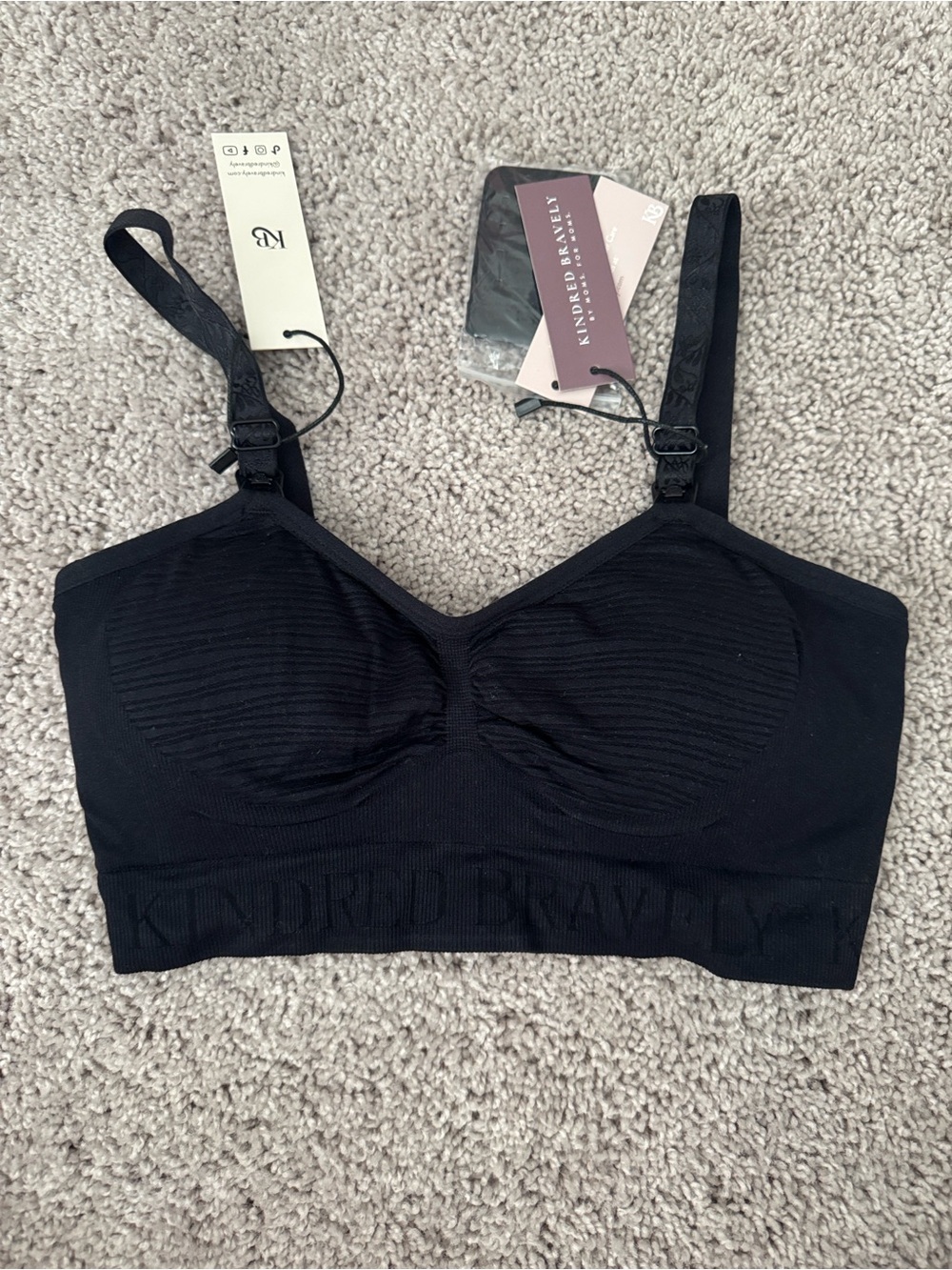 Kindred Bravely Black Hands-Free Pumping & Nursing Bra - Regular Size